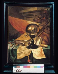 Vanitas mit einer Kristallkugel